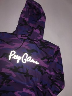 画像3: Peep Game 3M Reflective Script Logo Hoodie