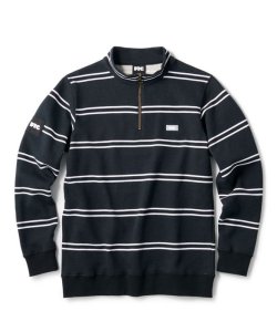 画像1: FTC STRIPE HALF ZIP SWEATSHIRT